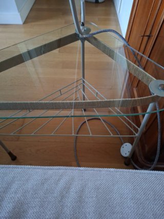 Lámpara de pie retro Piantana con mesa de cristal