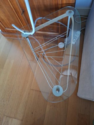 Lámpara de pie retro Piantana con mesa de cristal