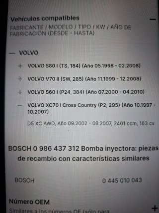 Bomba Inyectora Volvo