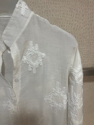 Camicia donna cotone ricamata Nessun Brand