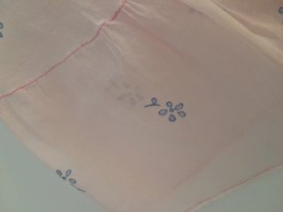 Peinador vintage organdí rosa bordado a mano en 19