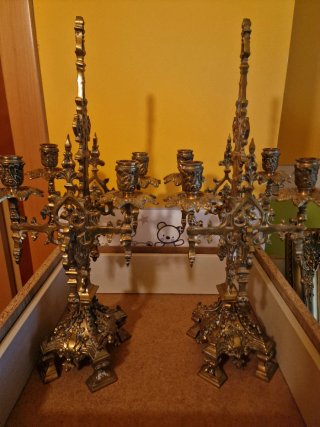 Conjunto de Reloj y Candelabros Vintage