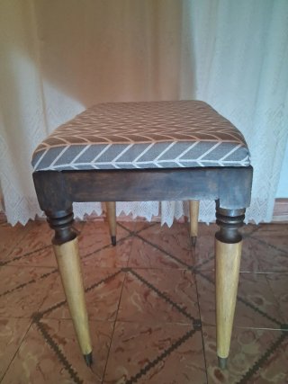 Banqueta Taburete Mid Century Restaurado