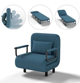 Silla Cama Plegable Mejorada Azul