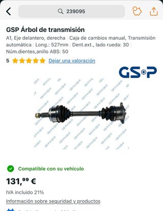 Palier delantero derecho Nuevo Mitsubishi Montero