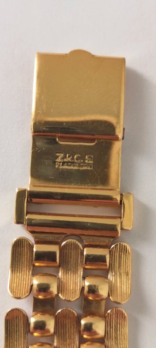 Brazalete vintage Z.R.C. chapado en oro 20cm*1.5cm