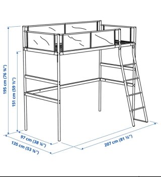Cama alta Ikea Vitval