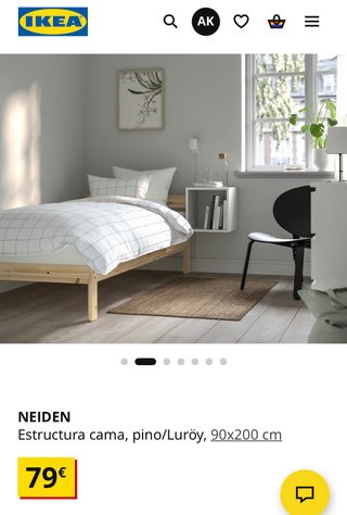 Cama Neiden IKEA 90x200 cm