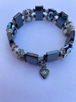Lote 5 Pulseras Ojo Turco y Hematita