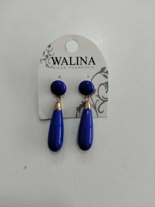Pendientes WALINA Flamenca Azul y Dorado