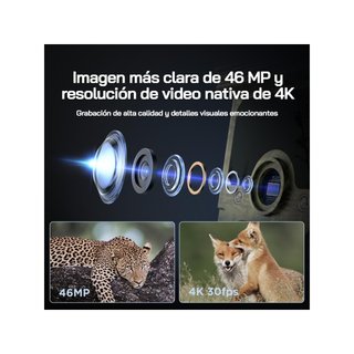 WOLFANG WT03 Cámara de caza solar 4K 68MP