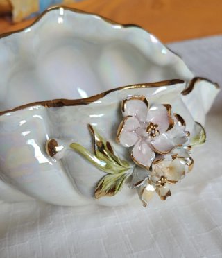 Set 2 conchiglie porcellana oro