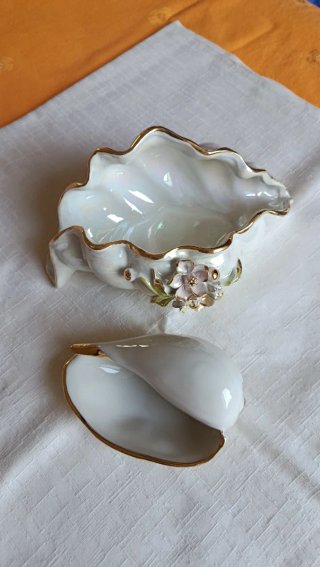 Set 2 conchiglie porcellana oro