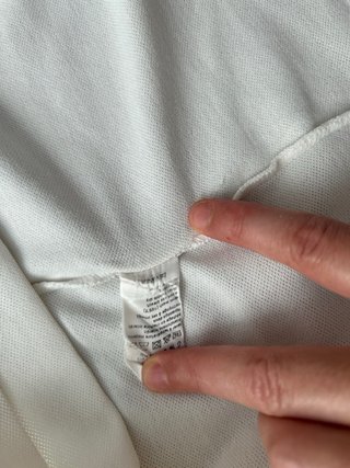 Polo Lacoste Blanco Cocodrilo Gris Talla 6