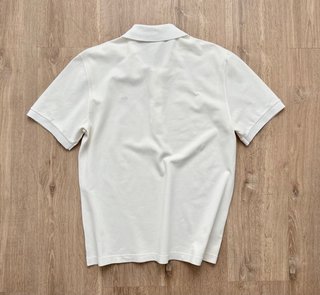 Polo Lacoste Blanco Cocodrilo Gris Talla 6