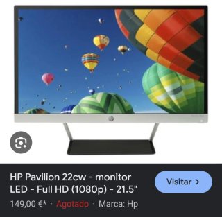 Monitor HP Pavilion 22 LED Negro
