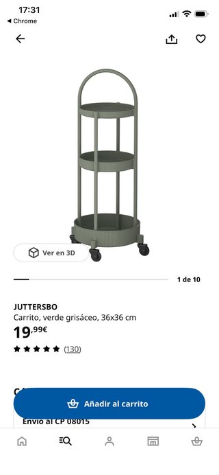 Carrito IKEA Juttersbo 3 niveles