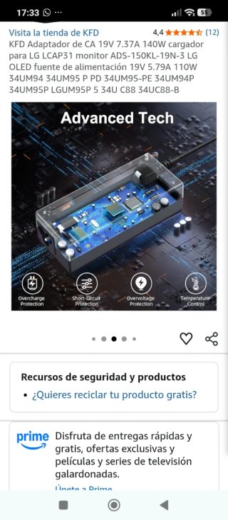 Adaptador KFD 19V 7.37A 140W LG LCAP31