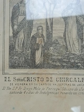 Litografía Cristo de Chircales.Principios S. XIX