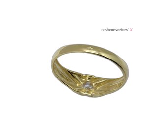 anillo oro 18k con piedra con circonita