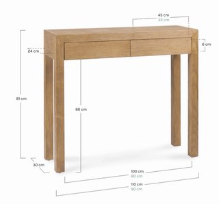 Mueble recibidor de madera maciza