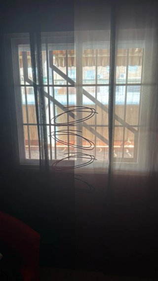 Lote: Lámpara, Cortina, Espejo, Cuadro