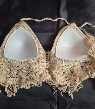 Top Crochet Boho Chic Beige