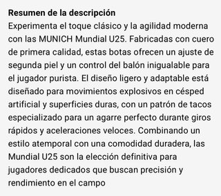 Botas de fútbol Munich mundial de piel