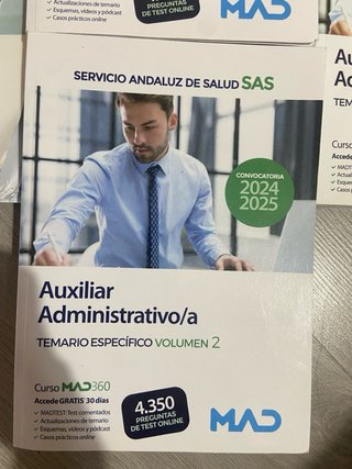 Libro oposiciones auxiliar administrativo, ed MAD