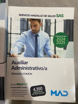 Libro oposiciones auxiliar administrativo, ed MAD