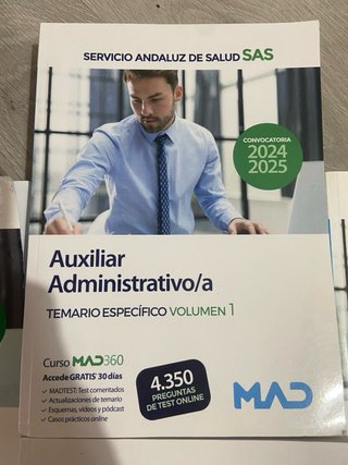 Libro oposiciones auxiliar administrativo, ed MAD