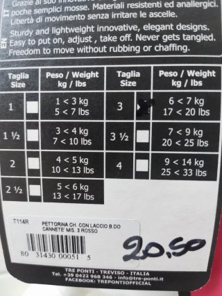 Pettorina Tre Ponti Easy Fit 6-7 kg