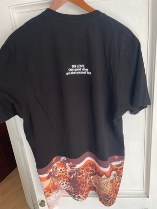Camiseta Dolce & Gabbana XL Negra Estampado Animal