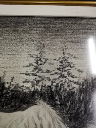 Preciosa dibujo antiguo temática caballos Granados