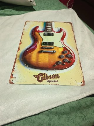 Placa Metálica Gibson Special Guitarra