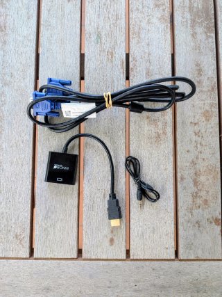 Cable VGA macho a macho + Adaptador VGA a HDMI