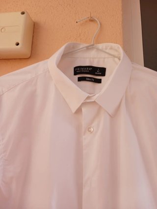 Camisa Primark Slim Fit Blanca Talla L