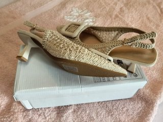 Sandalias tacón medio beige T38