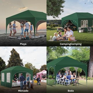 CARPAS PLEGABLES 6X3 VERDES NUEVAS CON PAREDES