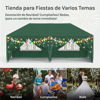 CARPAS PLEGABLES 6X3 VERDES NUEVAS CON PAREDES