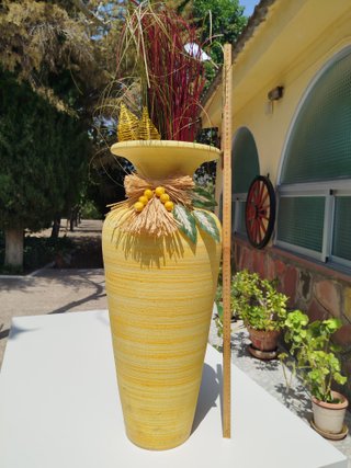 Jarrón alto decorativo cerámica o paragüero