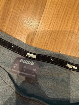 Camiseta Puma Gris Logo Negro