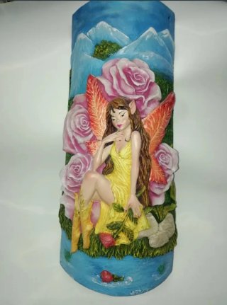 Teja decorativa hada y rosas