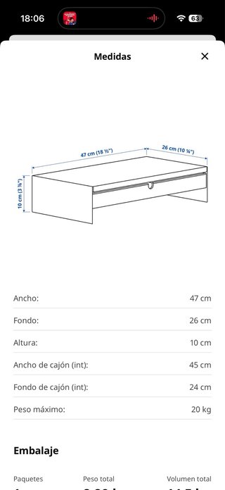 Soporte Elevador Escritorio Ikea con Cajón