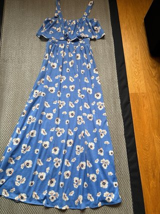 Vestido largo floral azul talla S