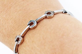 Pulsera de oro blanco de 18k. Ref:044-05-01451