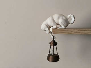 Decoración Perro con Farolillo