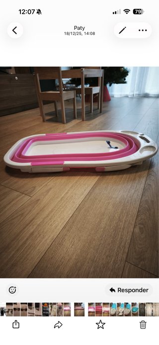 Bañera Bebé Plegable Rosa+hamaca soporte