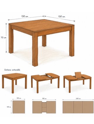 Mesa comedor extensible y 8 sillas