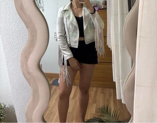 Chaqueta Biker Desigual con Flecos